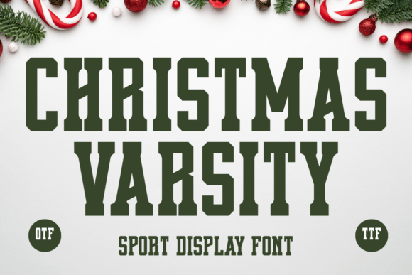 Christmas Varsity: A Sport Display Font for Festive and Athletic Designs